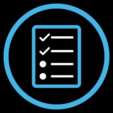 Denetim listesi sayfa düz vektör simgesi