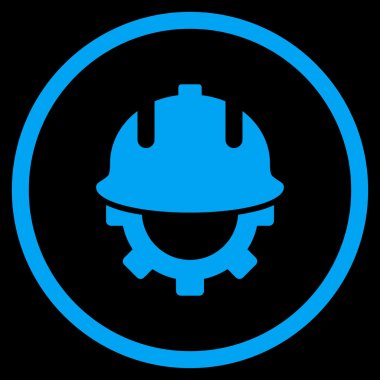 Geliştirme kask düz vektör simgesi