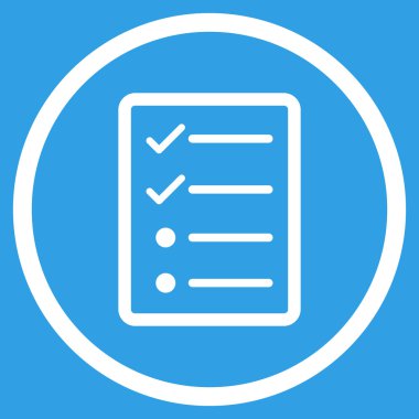 Denetim listesi sayfa düz vektör simgesi