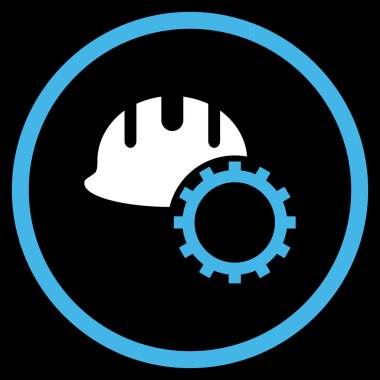 Geliştirme işçisi düz vektör simgesi