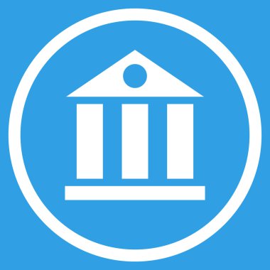 Banka Binası düz vektör simgesi