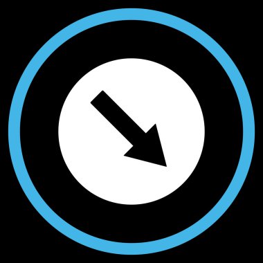 Aşağı doğru yuvarlak ok düz vektör simgesi