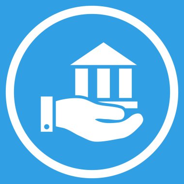 Banka hizmet düz vektör simgesi