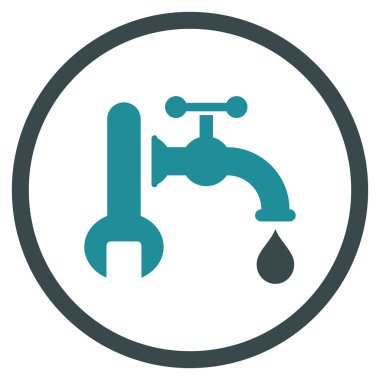 Sıhhi tesisat düz vektör simgesi