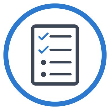 Denetim listesi sayfa düz vektör simgesi