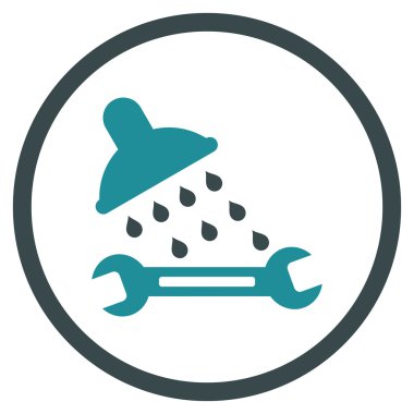 Duş sıhhi tesisat düz vektör simgesi