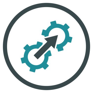 Dişli Tümleştirme düz vektör simgesi