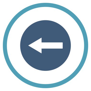 Sol yönlü ok düz vektör simgesi