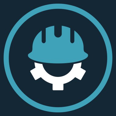 Geliştirme kask düz vektör simgesi