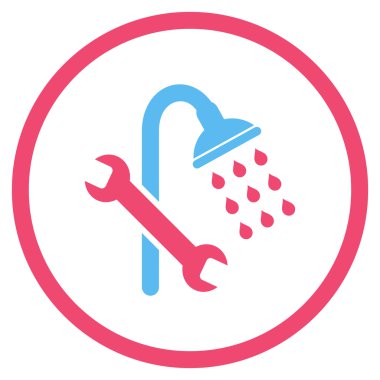 Duş sıhhi tesisat düz vektör simgesi