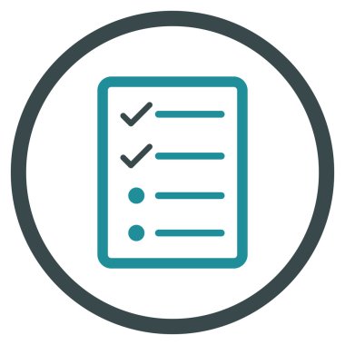 Denetim listesi sayfa düz vektör simgesi