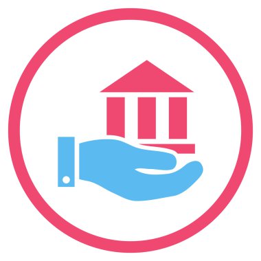Banka hizmet düz vektör simgesi