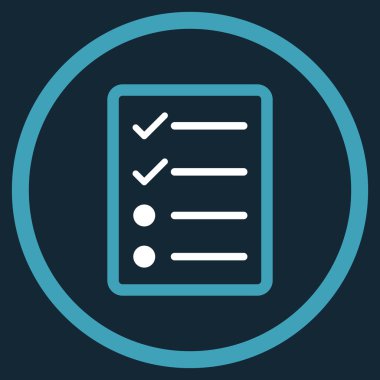 Denetim listesi sayfa düz vektör simgesi