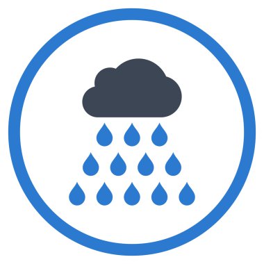 Yağmur bulutu düz vektör simgesi