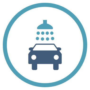 Araba duş düz vektör simgesi