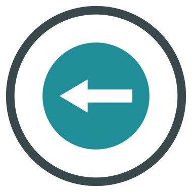 Sol yönlü ok düz vektör simgesi