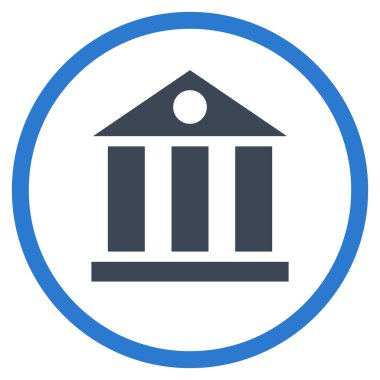 Banka Binası düz vektör simgesi