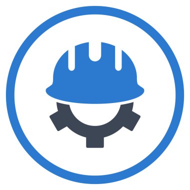 Geliştirme kask düz vektör simgesi