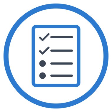 Denetim listesi sayfa düz vektör simgesi