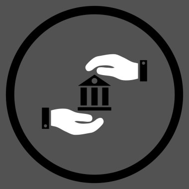 Banka hizmet düz vektör simgesi