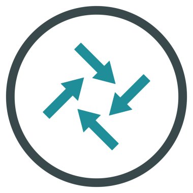 Merkezcil oklar düz vektör simgesi