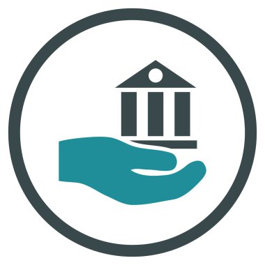 Banka hizmet düz vektör simgesi