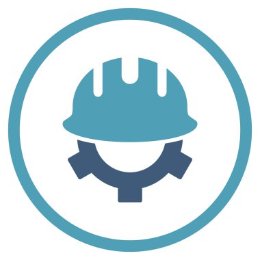 Geliştirme kask düz vektör simgesi