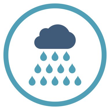 Yağmur bulutu düz vektör simgesi