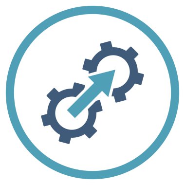 Dişli Tümleştirme düz vektör simgesi