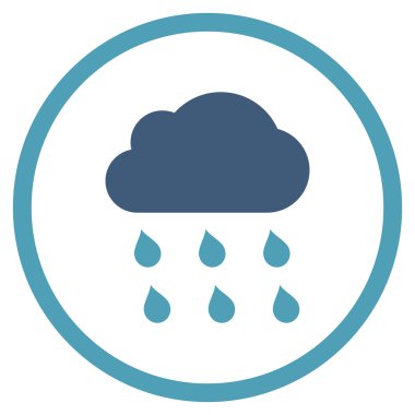 Yağmur bulutu düz vektör simgesi