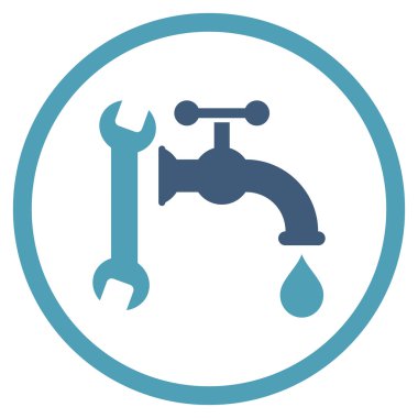 Sıhhi tesisat düz vektör simgesi