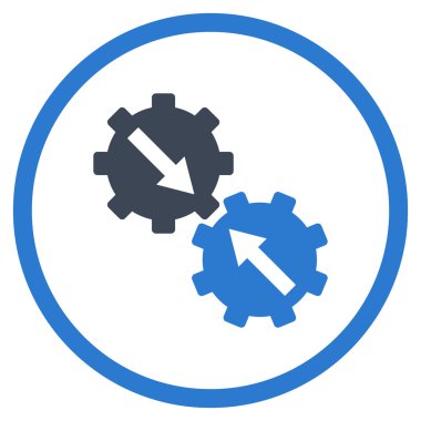 Dişli Tümleştirme düz vektör simgesi