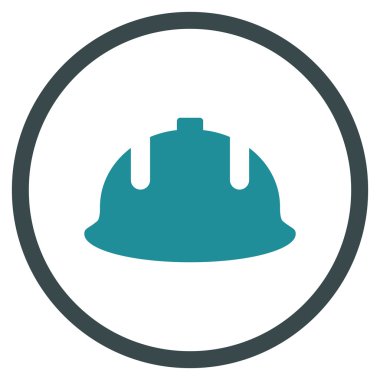 İnşaat kask düz vektör simgesi