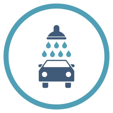 Araba duş düz vektör simgesi