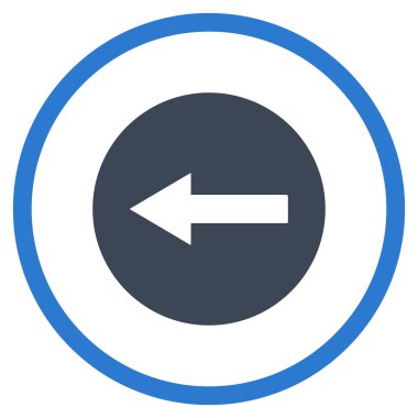 Sol yönlü ok düz vektör simgesi