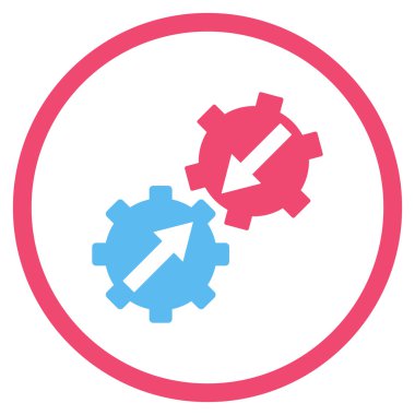 Dişli Tümleştirme düz vektör simgesi