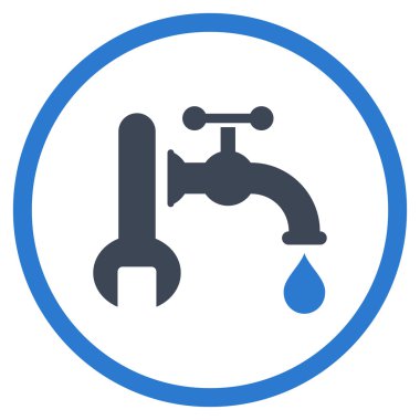 Sıhhi tesisat düz vektör simgesi