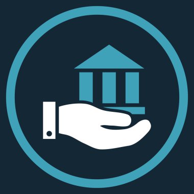 Banka hizmet düz vektör simgesi