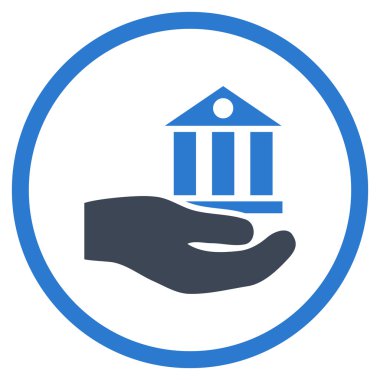 Banka hizmet düz vektör simgesi