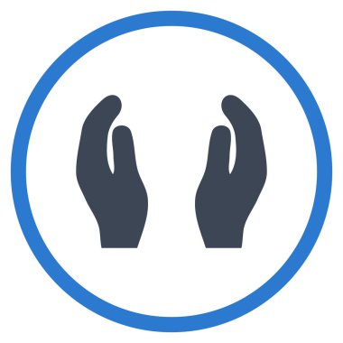 Bakım el düz vektör simgesi