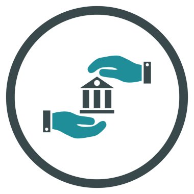 Banka hizmet düz vektör simgesi