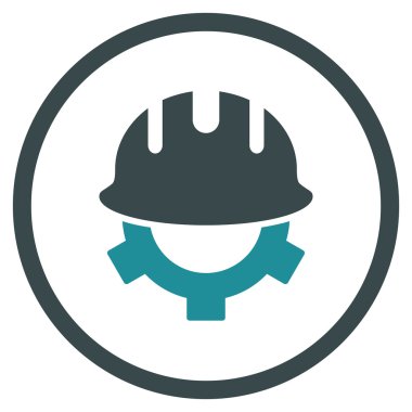 Geliştirme kask düz vektör simgesi