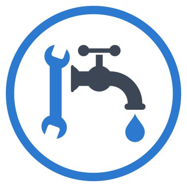 Sıhhi tesisat düz vektör simgesi