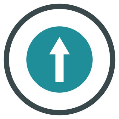 Yukarı yönlü ok düz vektör simgesi