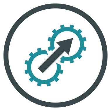 Dişli Tümleştirme düz vektör simgesi