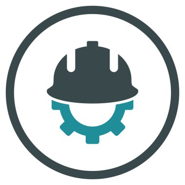 Geliştirme kask düz vektör simgesi