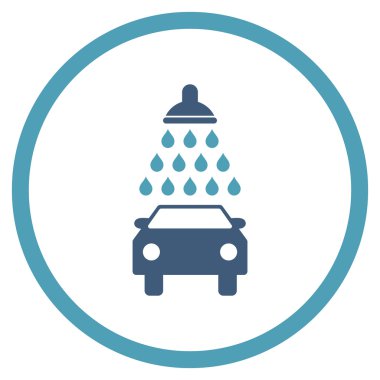 Araba duş düz vektör simgesi