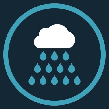 Yağmur bulutu düz vektör simgesi