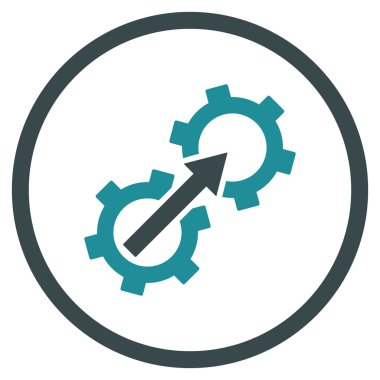 Dişli Tümleştirme düz vektör simgesi