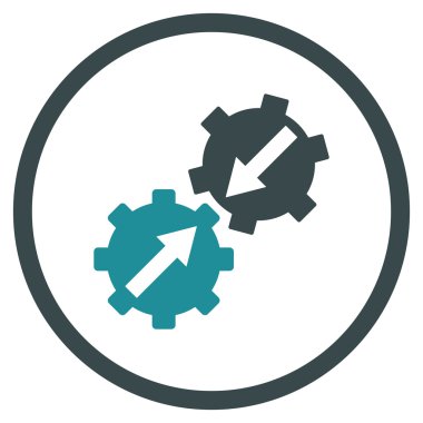 Dişli Tümleştirme düz vektör simgesi